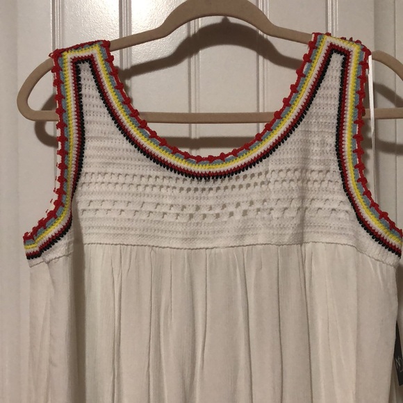 New Directions sleeveless dress with crocheted bodice; free flowing lightweight - Picture 2 of 7